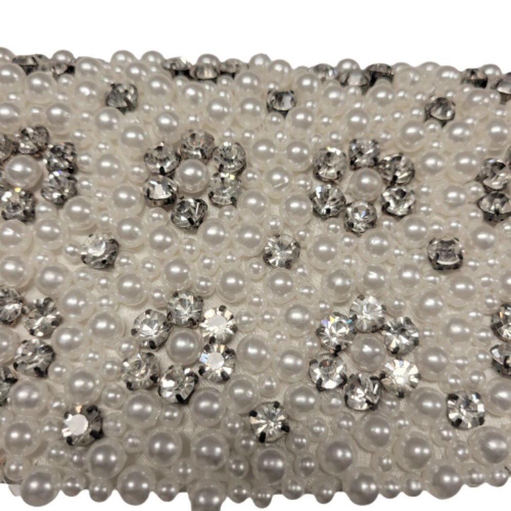 Pearl Sequin Evening Purse, Cocktail Purse, Wedding White Purse - Picture 2 of 16